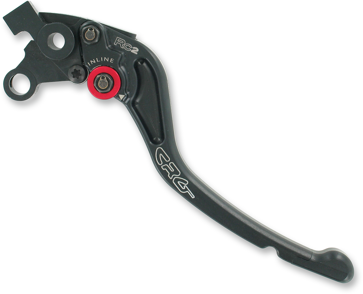 Black CRG RC2 Standard Clutch Lever with 2AN-612-T-B design, showcasing its ergonomic shape and textured grip surface.