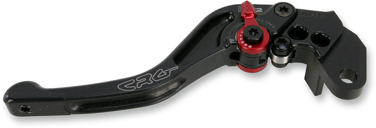 CRG RC2 Shorty clutch lever in black, motorcycle clutch lever with ergonomic design and accurate fit for CRG racing bikes.