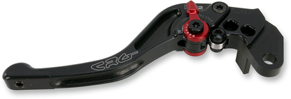 CRG RC2 Shorty clutch lever in black, motorcycle clutch lever with ergonomic design and accurate fit for CRG racing bikes.