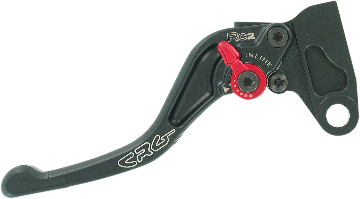 CRG RC2 Shorty Clutch Lever in black, designed for motorcycle clutch control, featuring a compact ergonomic design.