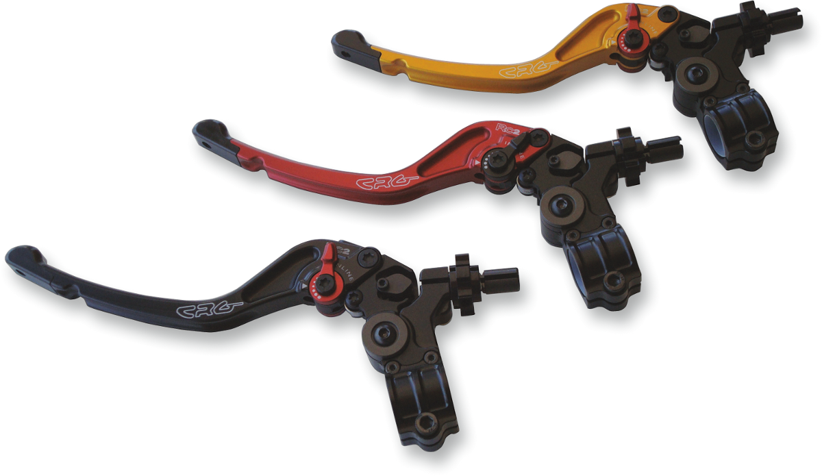 CRG SC2 clutch and perch standard lever in black, with part number SC2-100-T-B, featuring a sleek design for motorcycle control.