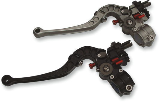 Black CRG GP Clutch and Perch Lever for motorcycle, featuring ergonomic design and durable construction, model GPC-100-B.