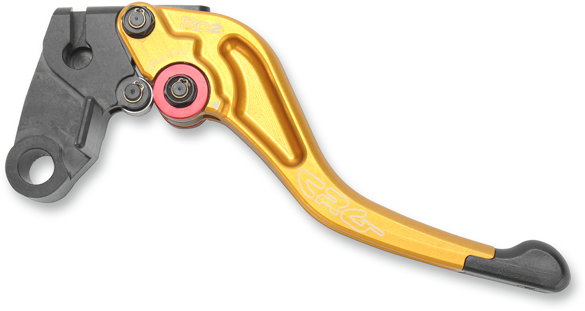 CRG RC2 Shorty Clutch Lever in gold, featuring a compact design for easy grip and precise clutch control.