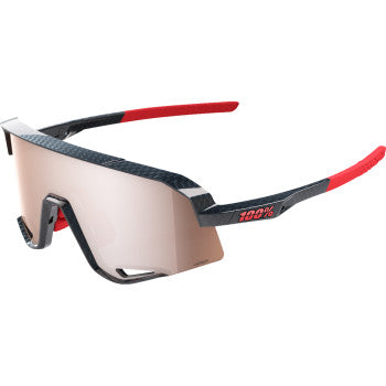 100% Slendale Sunglasses - Gloss Carbon Fiber - HiPER Crimson Silver 60057-00001 - Howling Moto