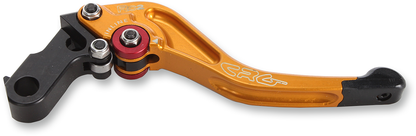 CRG RC2 Shorty Clutch Lever in gold, motorcycle clutch lever with ergonomic design and adjustable features.