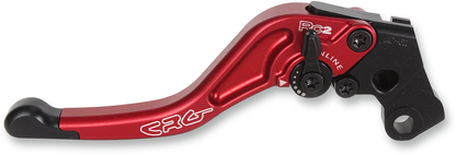 CRG RC2 Shorty clutch lever in red for motorcycle control, featuring a compact design and ergonomic grip.
