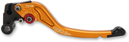 CRG RC2 standard clutch lever in gold with 2AN-632-T-G model number, featuring a sleek and durable motorcycle clutch lever design.