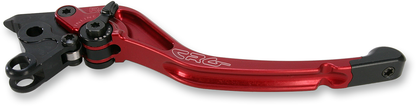 Red CRG RC2 Standard Brake Lever made of CNC machined aluminum for motorcycle control, featuring a sleek, durable design.