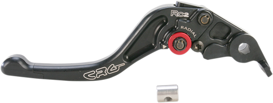 CRG RC2 Shorty Brake Lever in black with ergonomic design and textured grip for motorcycle braking control.