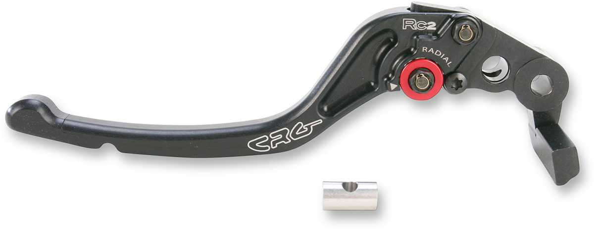 Black CRG RC2 Standard Brake Lever with ergonomic design for motorcycle braking systems.