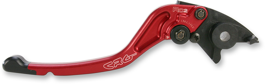 Red CRG RC2 standard brake lever for motorcycles, featuring a sleek design and ergonomic shape for precise control.