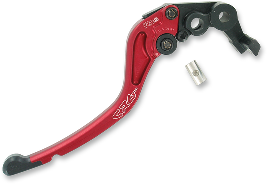 CRG RC2 standard brake lever in red, motorcycle brake component with ergonomic design and part number 2RN-521-T-R