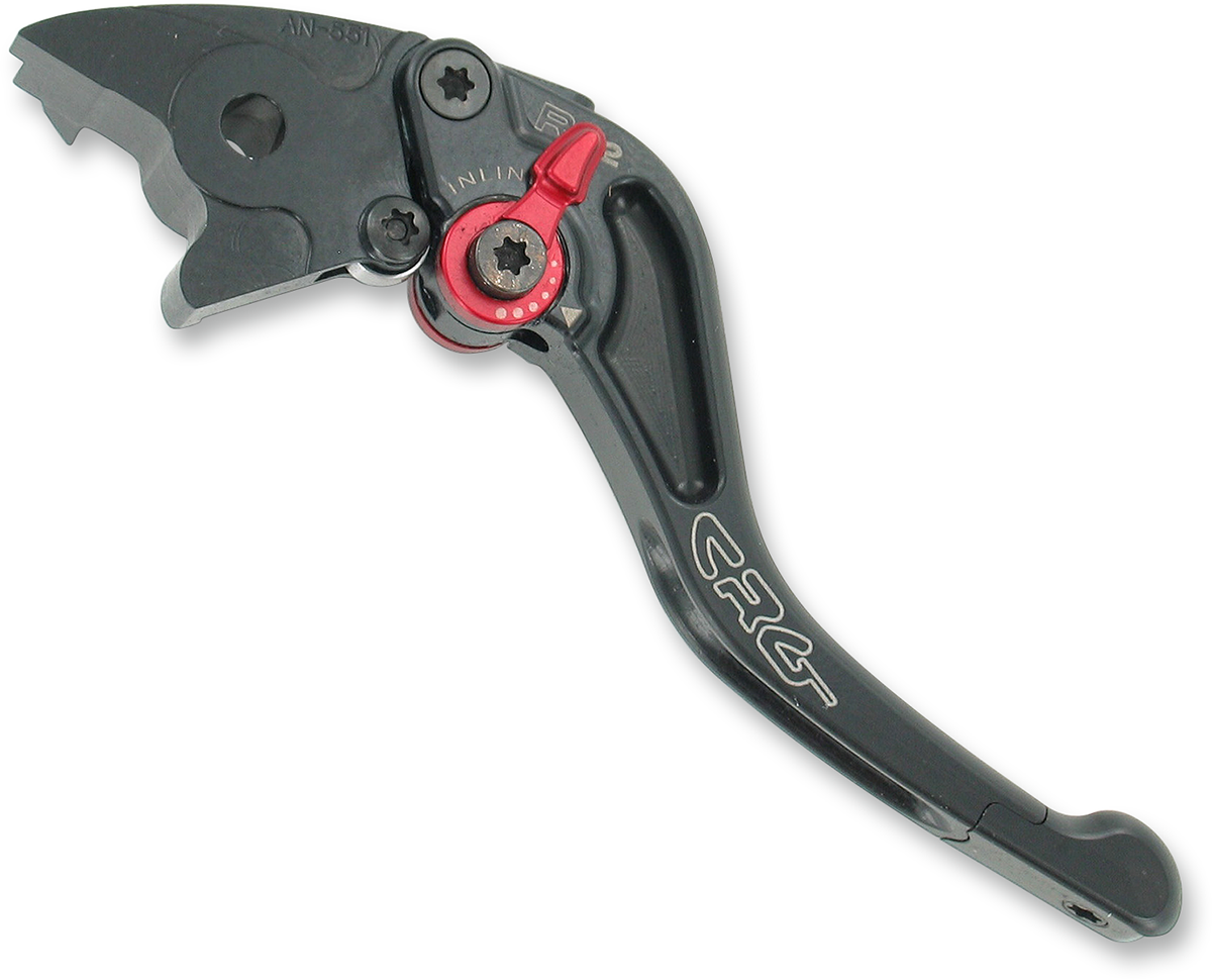 Black CRG RC2 Shorty Brake Lever with 2AN-551-H-B fitting, shown in a close-up image highlighting its sleek design.