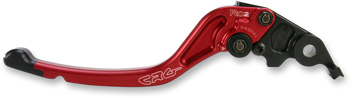 Red CRG RC2 Standard Brake Lever for motorcycle, shown with detailed design and ergonomic shape.