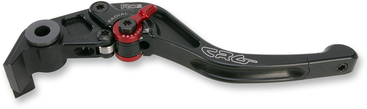 CRG RC2 Shorty Brake Lever in black, designed for motorcycle handlebars, with a sleek and compact ergonomic design.