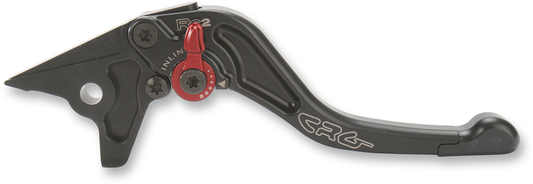 CRG RC2 Shorty Brake Lever in black, made of machined aluminum, designed for racing control and precise braking.