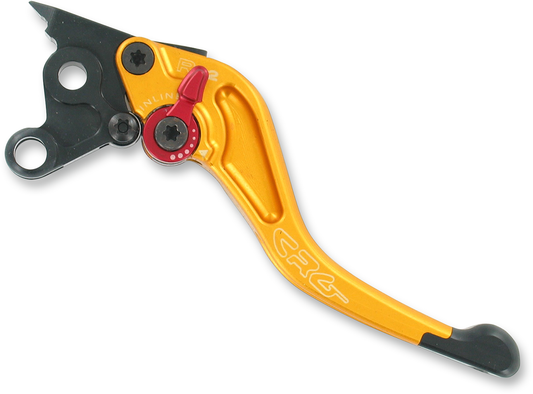 CRG RC2 Shorty Brake Lever in gold with part number 2AB-521B-H-G, showing the compact, ergonomic design.