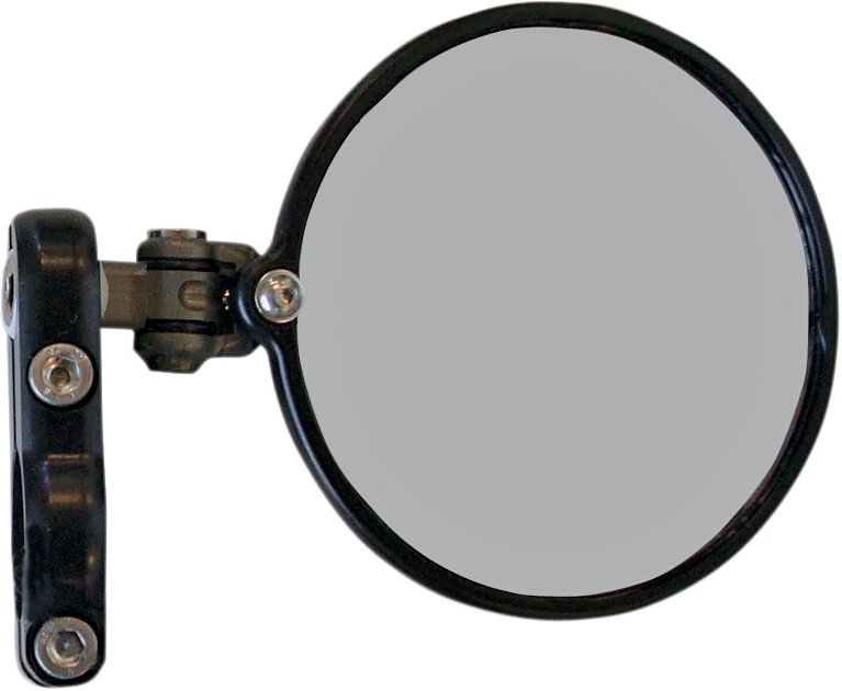 CRG Hindsight LS side view round mirror for right side in black, designed for motorcycle handlebars.