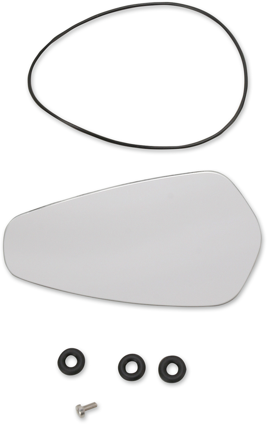 CRG Arrow GK-300 replacement mirror glass with O-rings and stainless steel screw for motorcycle rearview mirror repair.