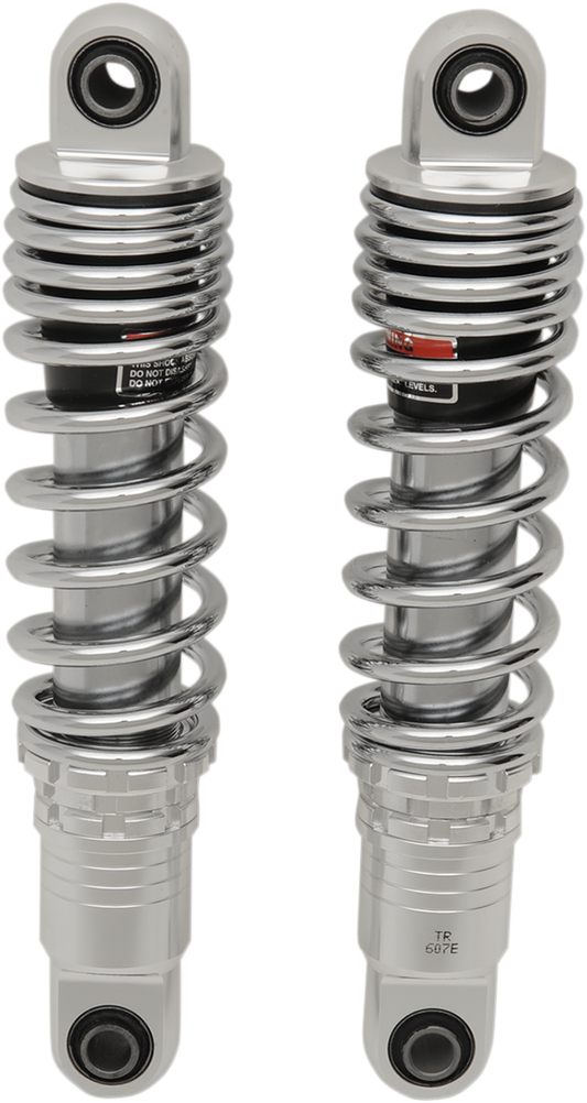Drag Specialties C16-0153A premium 12-inch ride-height adjustable shocks for Harley-Davidson Touring motorcycles.