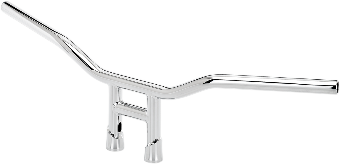 Chrome BILTWELL Tyson 8-inch handlebar for motorcycles, featuring a sleek, polished design and sturdy construction.