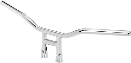 Chrome BILTWELL Tyson 8-inch handlebar for motorcycles, featuring a sleek, polished design and sturdy construction.