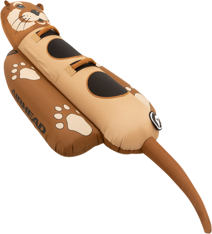 Bill's Exhausts Otter Riding Tube for water sports, inflatable towable tube with colorful design and handles for fun on the water.