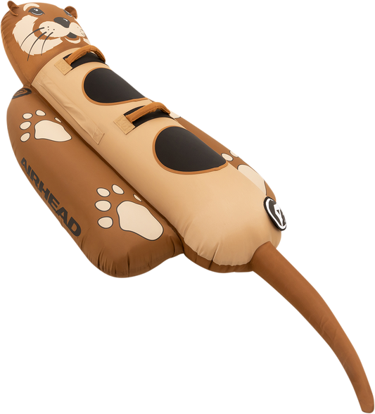 Bill's Exhausts Otter Riding Tube for water sports, inflatable towable tube with colorful design and handles for fun on the water.