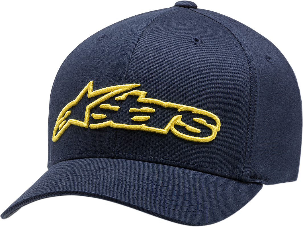 ALPINESTARS Blaze Flexfit® Hat - Navy/Yellow - Large/XL 1039810057050LX - Howling Moto