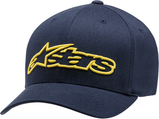 ALPINESTARS Blaze Flexfit® Hat - Navy/Yellow - Large/XL 1039810057050LX - Howling Moto
