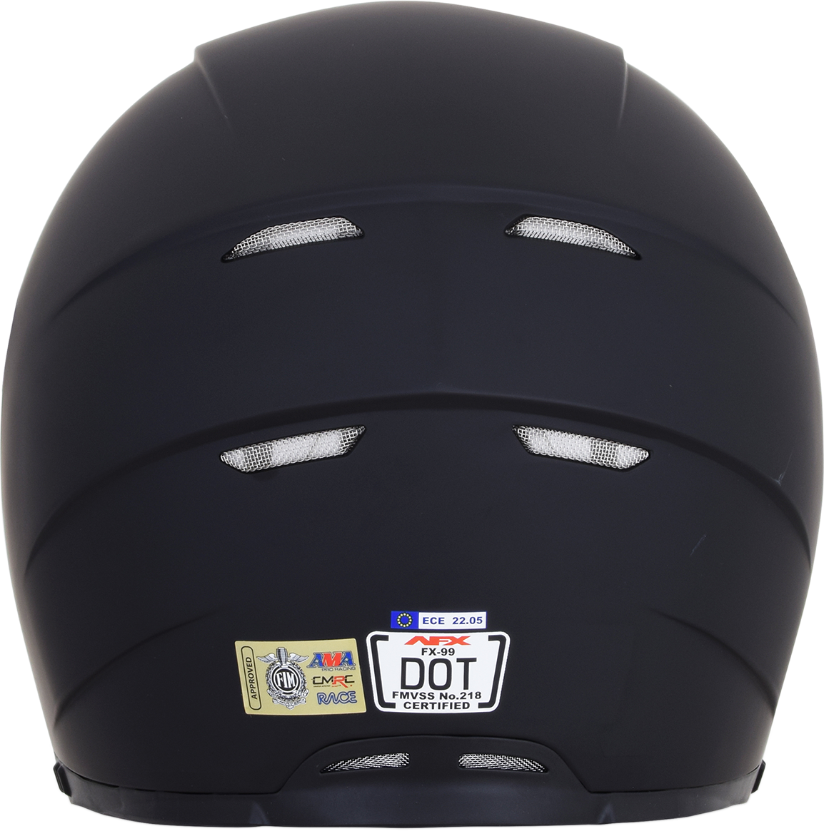Matte black AFX FX-99 helmet in XL size with sleek aerodynamic design, featuring clear visor and ventilation vents.