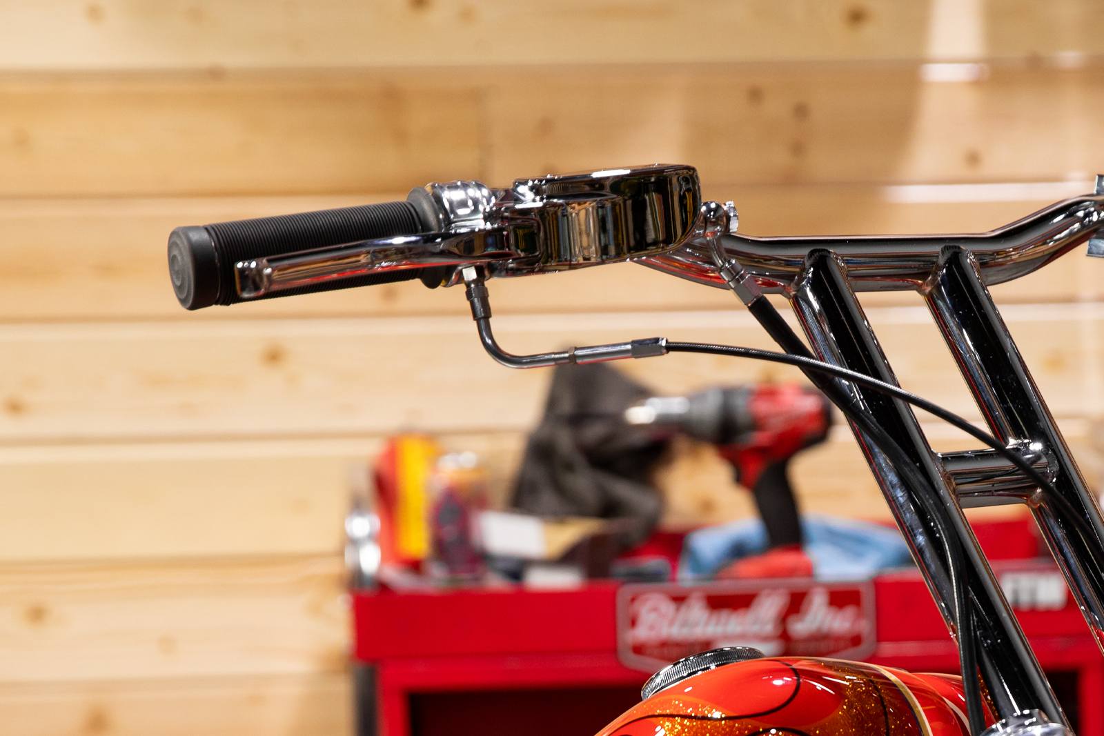 Black Biltwell Kung Fu 1-inch motorcycle handlebar grips from Bill's Exhausts, featuring a textured rubber surface.