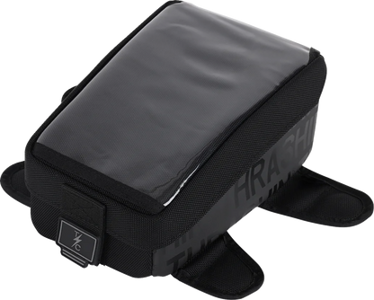 Black THRASHIN SUPPLY CO. Magnetic Tank Bag with 3.5L capacity, designed for motorcycle fuel tanks, shown in the image.