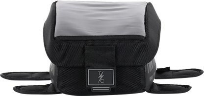 Black THRASHIN SUPPLY CO. Magnetic Tank Bag with 3.5L capacity, designed for motorcycle fuel tanks.