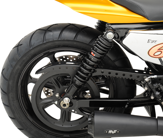 Black Drag Specialties C16-0154AB premium ride-height adjustable shocks, 13-inch motorcycle suspension shocks.