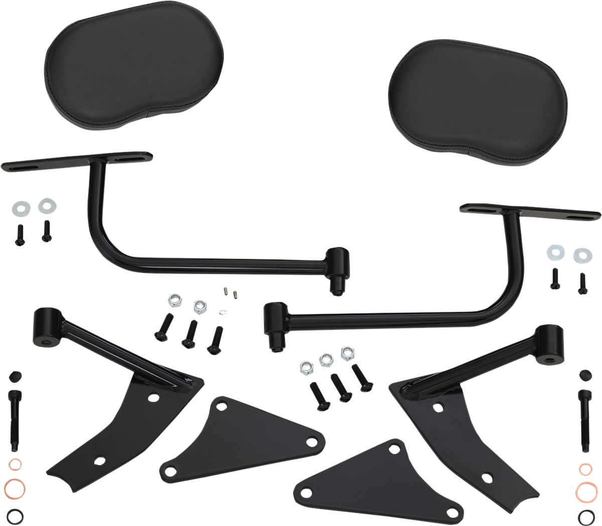 Show Chrome passenger armrest for Can Am Spyder, compatible with Bill's Exhausts engine accessories, in black finish.