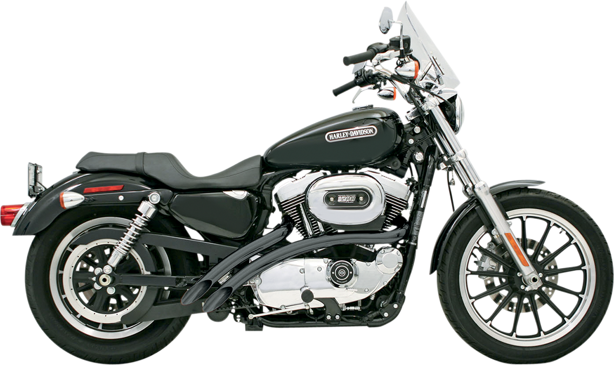 BASSANI XHAUST Radial Sweepers Exhaust System for Harley-Davidson XL '07-'13 with Black Finish - Part XL4-FF12CLB
