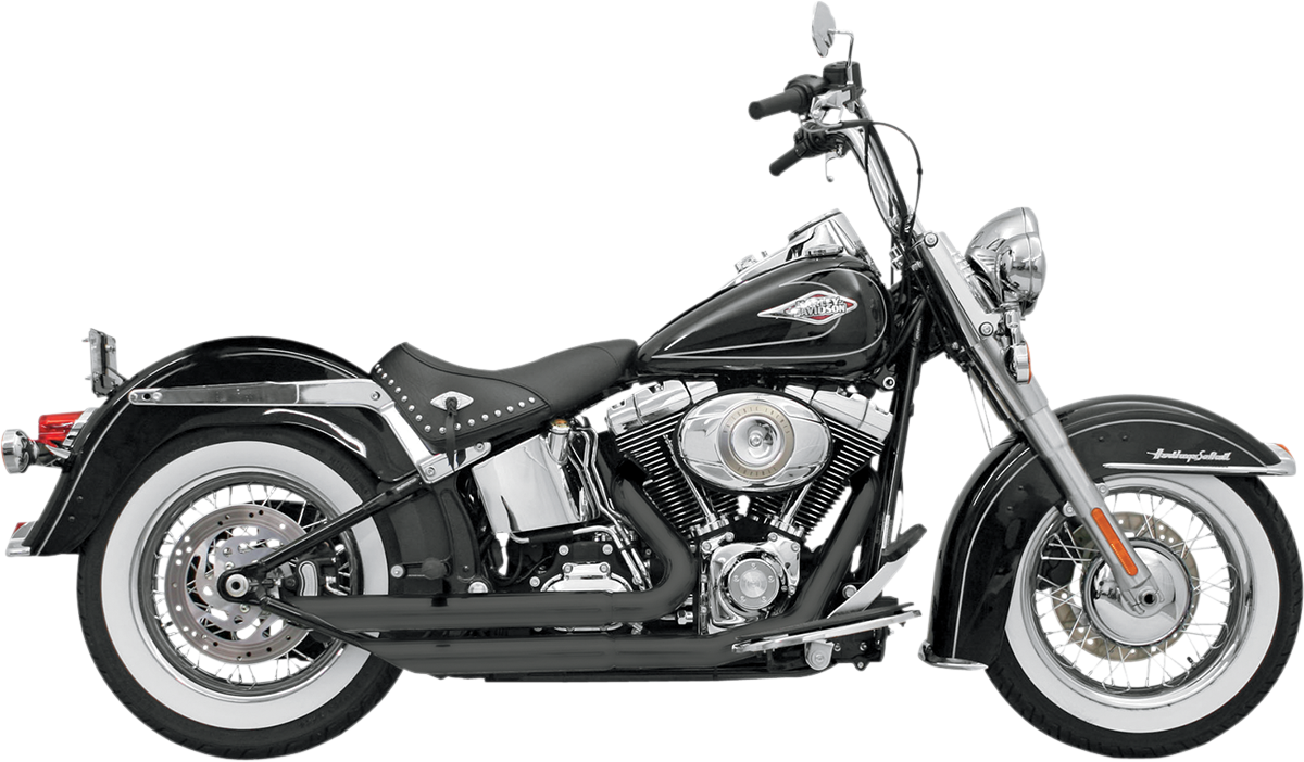 BASSANI XHAUST FireFlight Exhaust for Softail - Black, Part 12123B