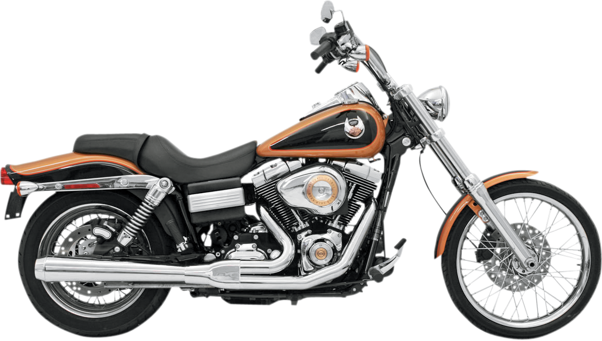 Chrome BASSANI XHAUST Road Rage exhaust for '06-'17 FXD motorcycle, showing the sleek, shiny exhaust pipe and branding details.