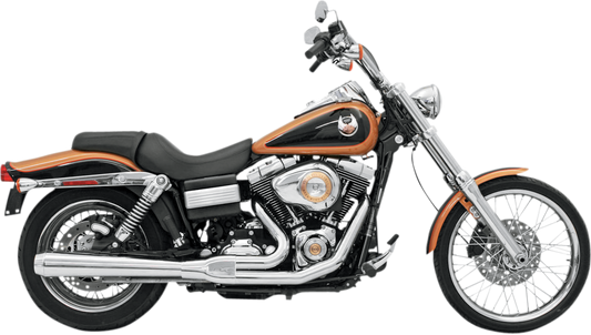Chrome BASSANI XHAUST Road Rage exhaust for '06-'17 FXD motorcycle, showing the sleek, shiny exhaust pipe and branding details.