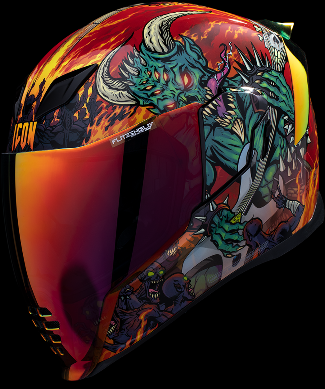 Bill's Exhausts ICON Airflite™ Helmet in red with MIPS® protection, medium size, featuring a sleek aerodynamic design.