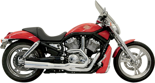 BASSANI XHAUST B1 2:1 exhaust system with chrome finish, featuring polished metal pipes and connection points, part number 1V18R.