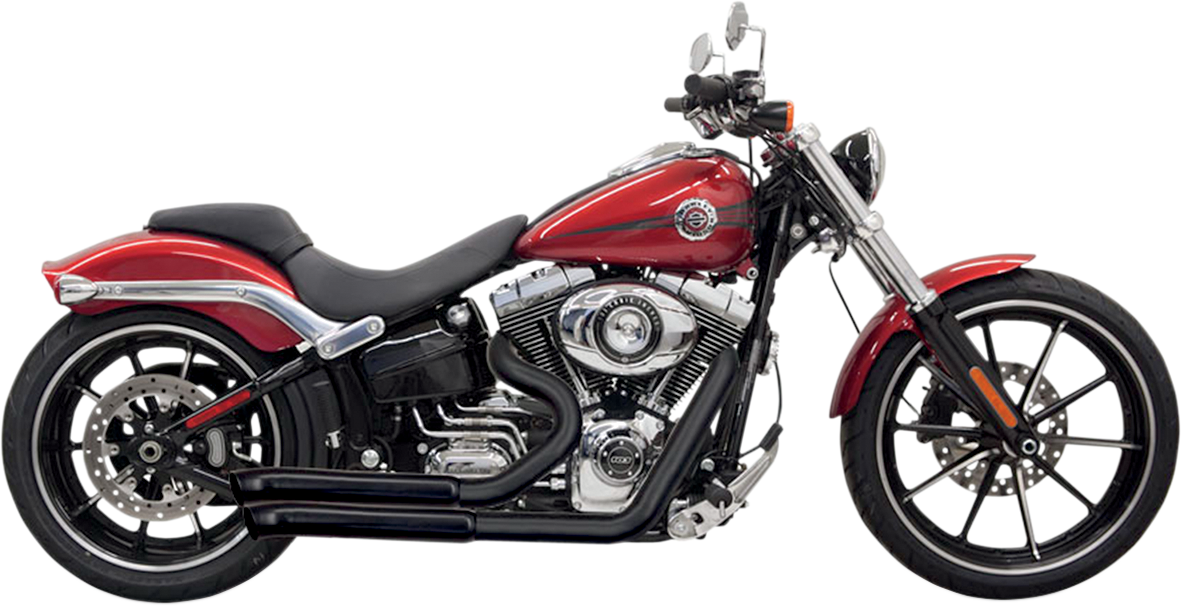 BASSANI XHAUST Pro Street motorcycle exhaust in black, featuring a sleek design with a deep exhaust tone and enhanced low-end torque.