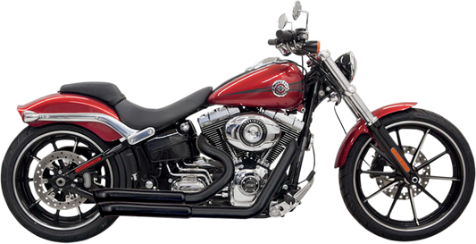 BASSANI XHAUST Pro Street motorcycle exhaust in black, featuring a sleek design with a deep exhaust tone and enhanced low-end torque.