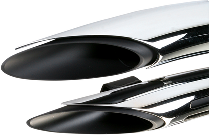 BASSANI XHAUST Sweeper Exhaust System - Black/Chrome for Motorcycles (Part #1SD2F)