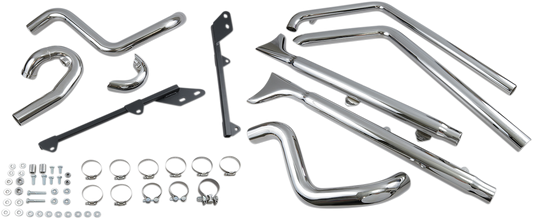 BASSANI XHAUST True Duals exhaust system with fishtail mufflers for Harley Softail motorcycle, shown in image 392926.