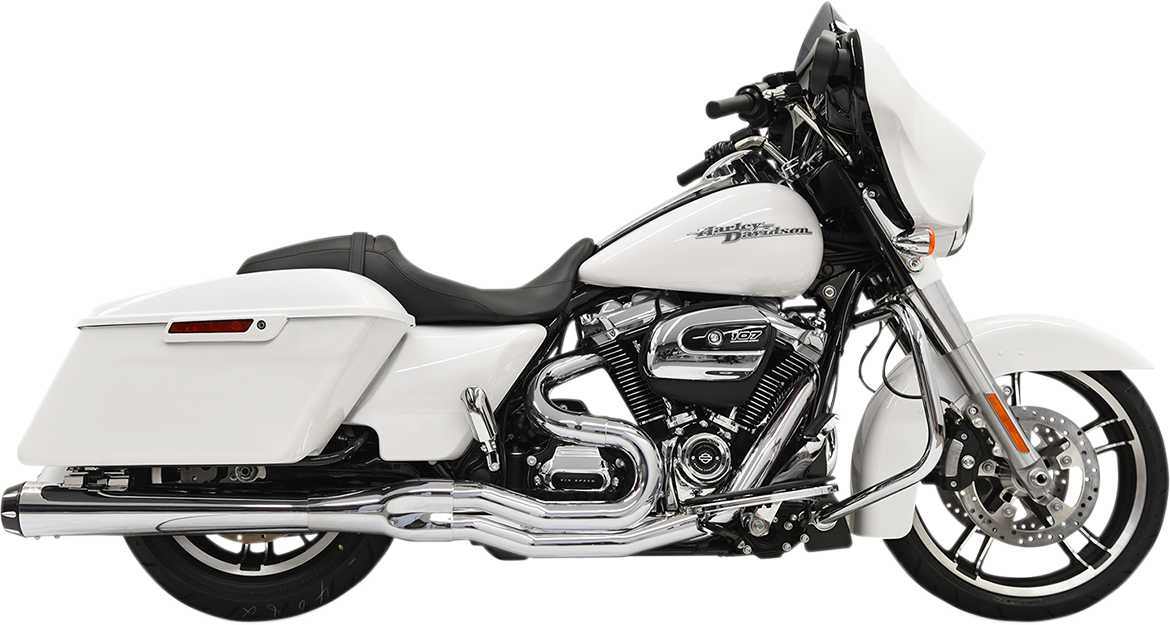 BASSANI XHAUST B4 2:1 exhaust with chrome finish and part number 1F51R, showcasing the polished metal and exhaust pipes.