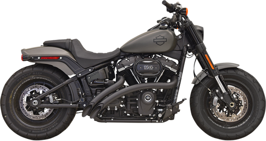 Black BASSANI XHAUST Radial Sweepers exhaust system for motorcycles, featuring sleek design and durable construction.