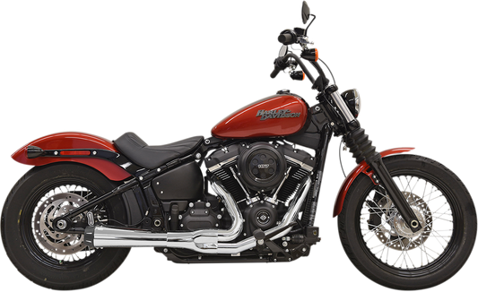 Chrome BASSANI XHAUST 2-into-1 Road Rage exhaust system with polished finish, designed for performance and style.
