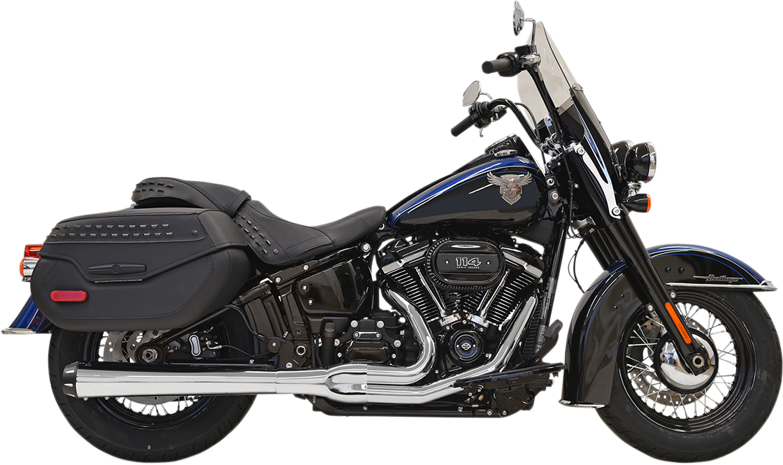 Chrome BASSANI XHAUST 2-into-1 Road Rage Exhaust System with part number 1S91R, showcasing polished metal and exhaust pipes